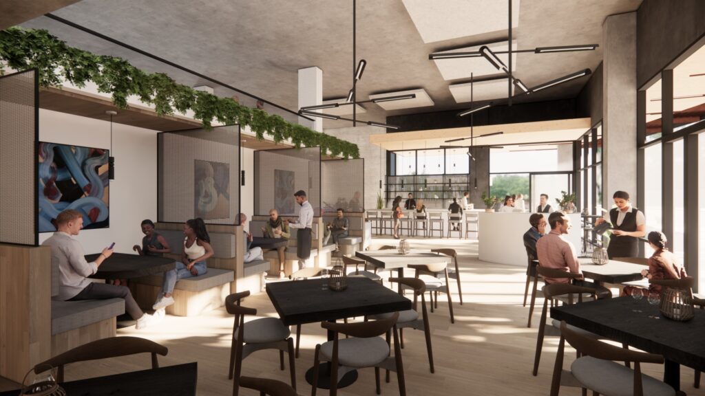 Workbench Restaurant East Austin rendering Dick Clark Beck Reit